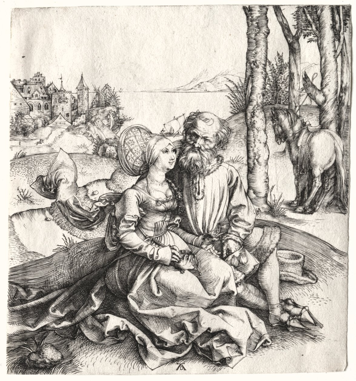 Het Aanbod van Liefde (of Het Slecht Passende Paar) door Albrecht Dürer