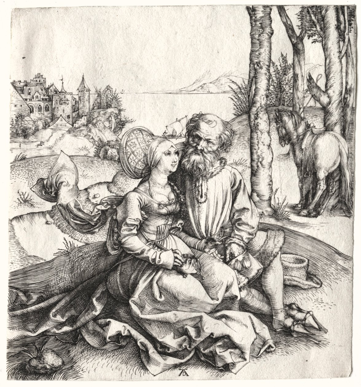 Het Aanbod van Liefde of Het Slecht Gekoppelde Paar door Albrecht Dürer