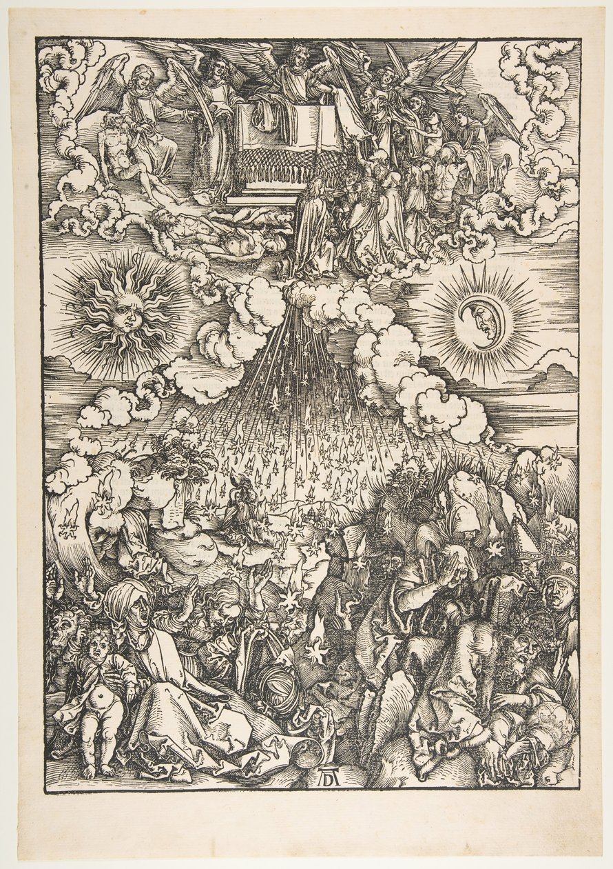 Het openen van het vijfde en zesde zegel, uit de Apocalyps door Albrecht Dürer