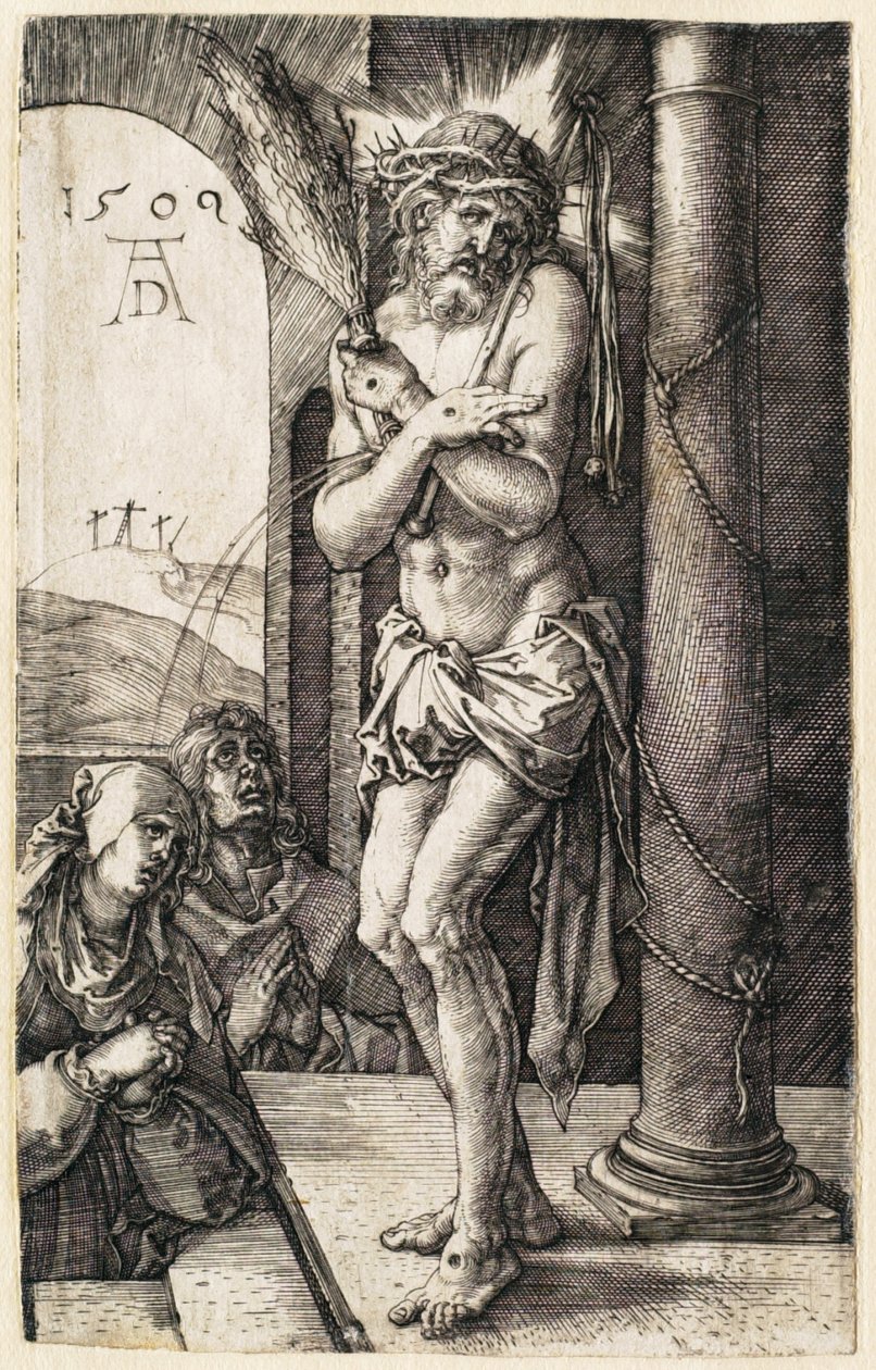 De Passie: de Man van Smarten bij de zuil door Albrecht Dürer