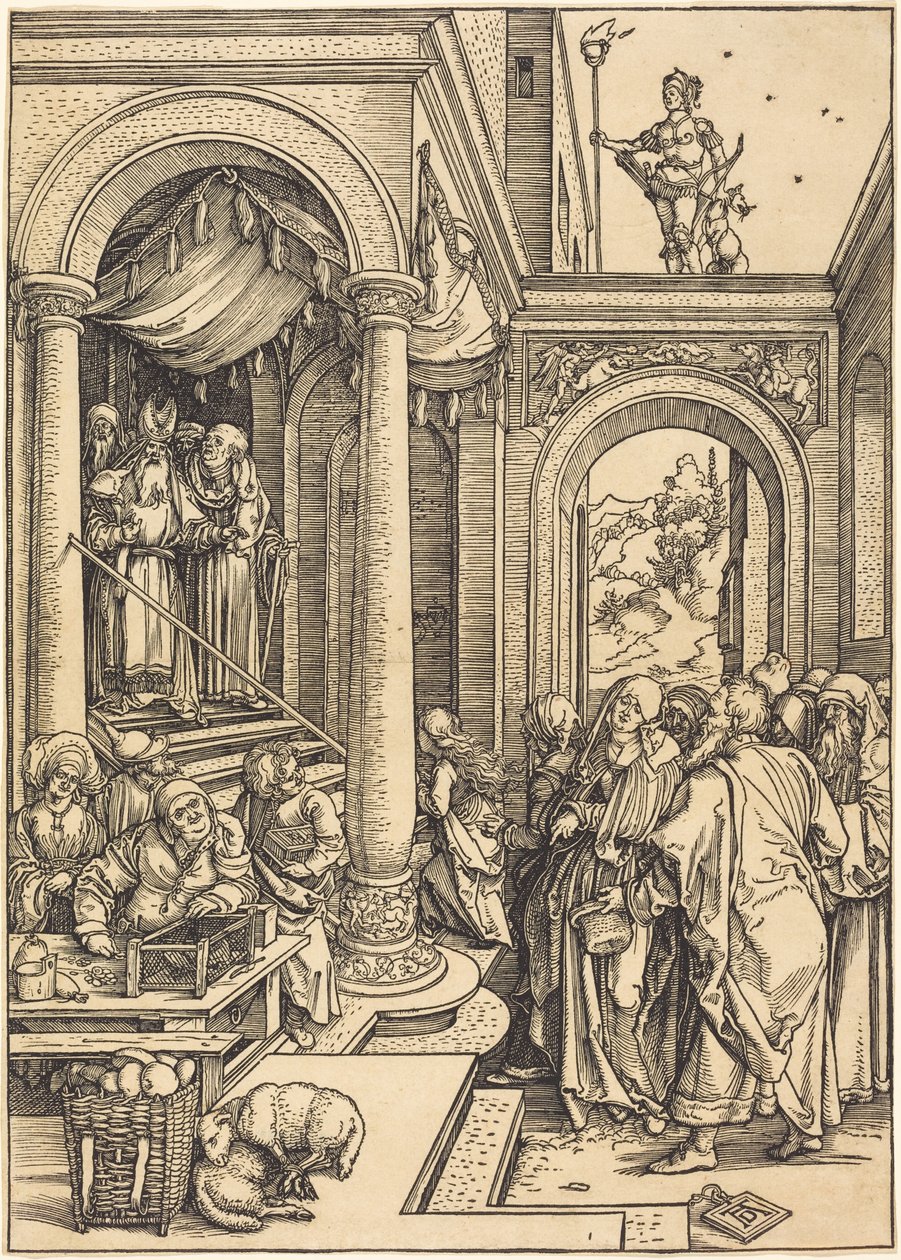 De opoffering van de Maagd in de tempel door Albrecht Dürer