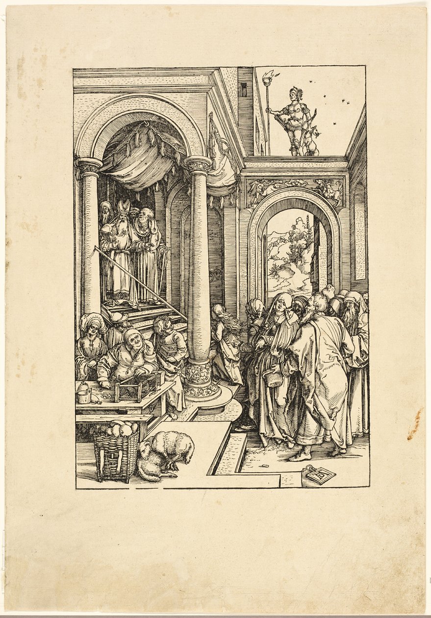 De presentatie van de Maagd in de tempel, uit Het leven van de Maagd door Albrecht Dürer