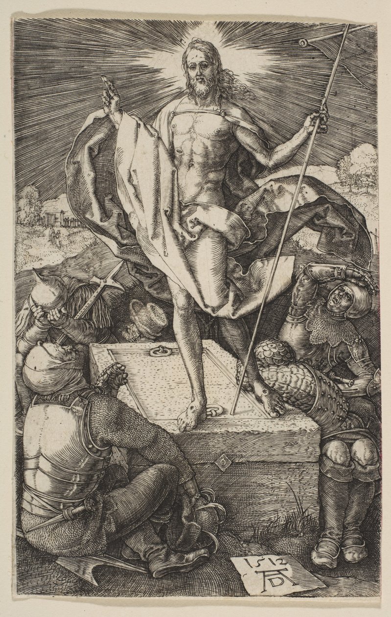 De verrijzenis, uit "De Passie" door Albrecht Dürer