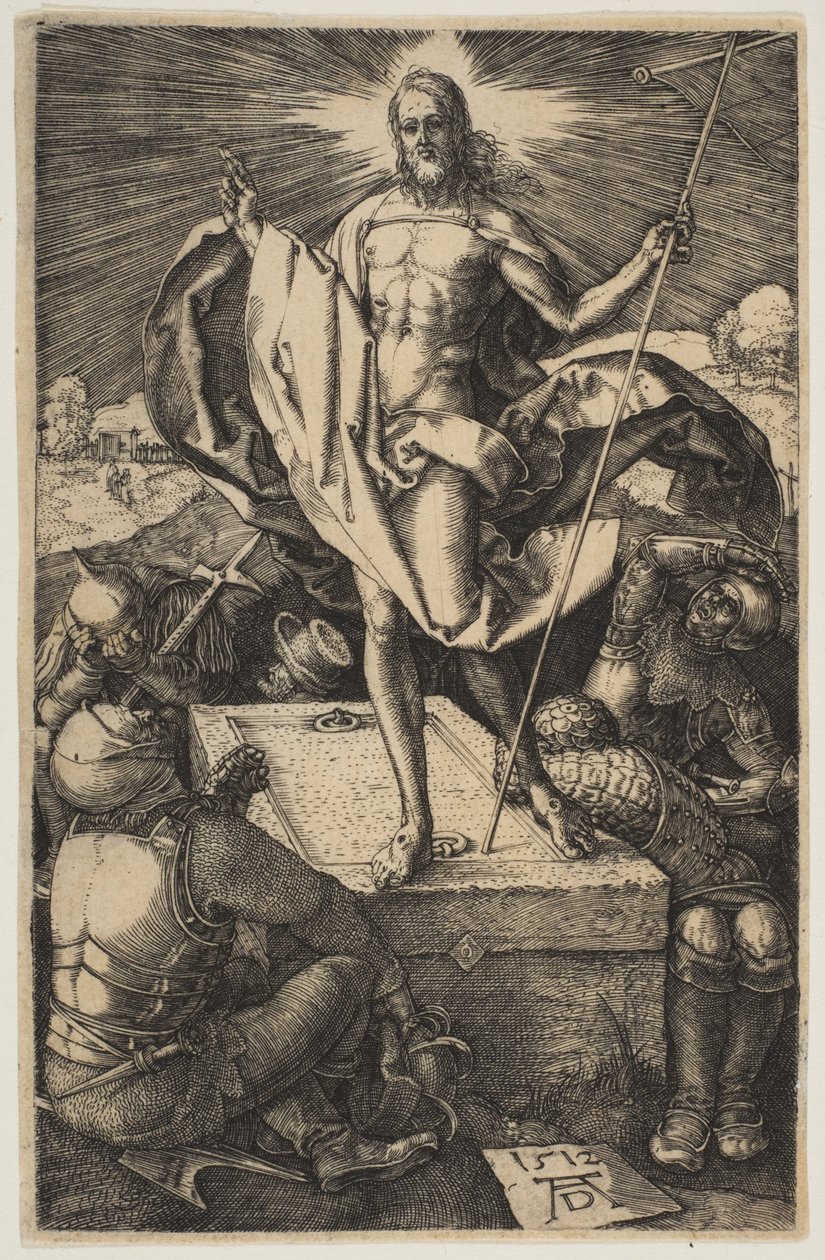 De verrijzenis, uit "De Passie" door Albrecht Dürer