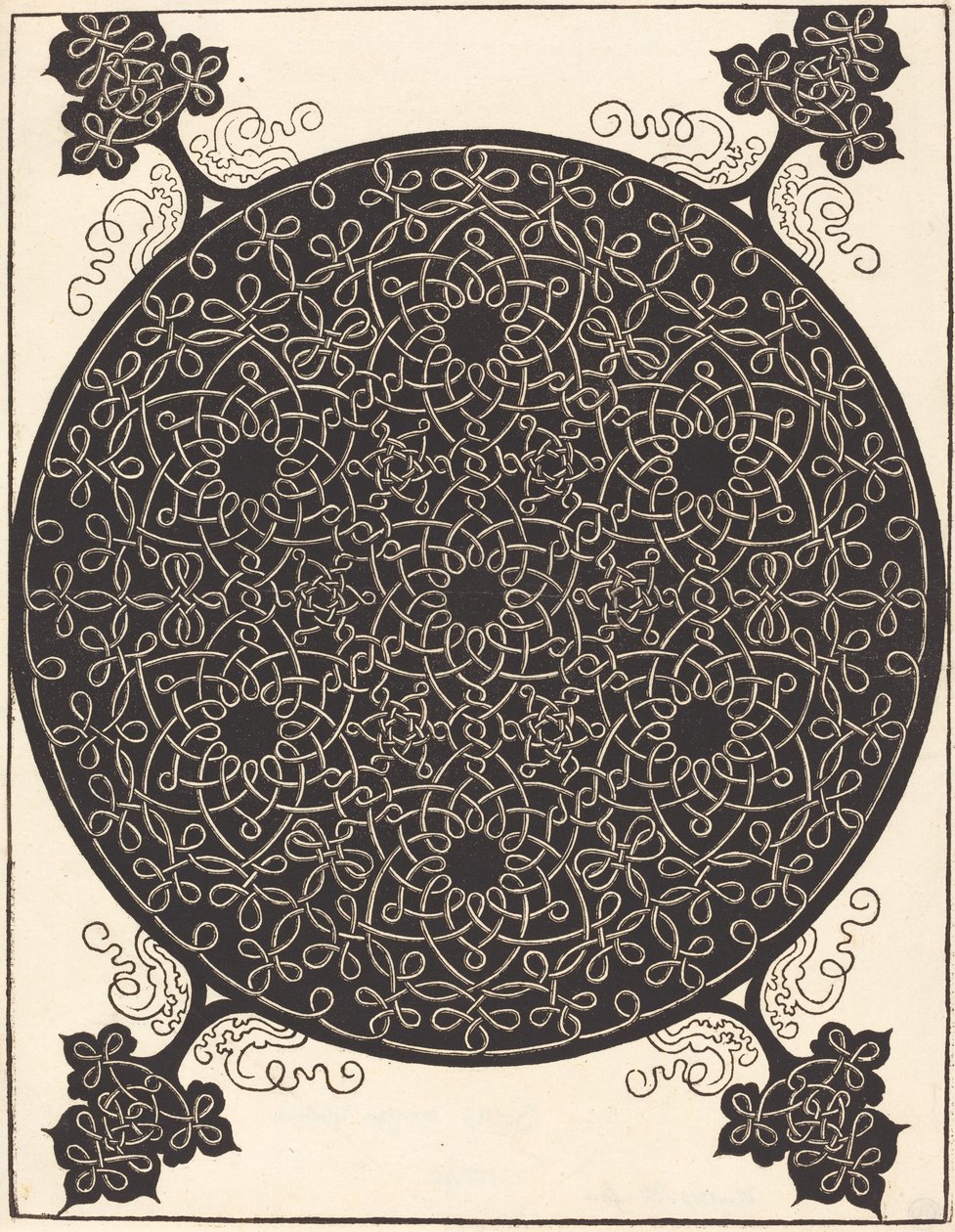 De Zesde Knoop (combinatie van zeven kleine knoopsystemen met zwarte centra) door Albrecht Dürer