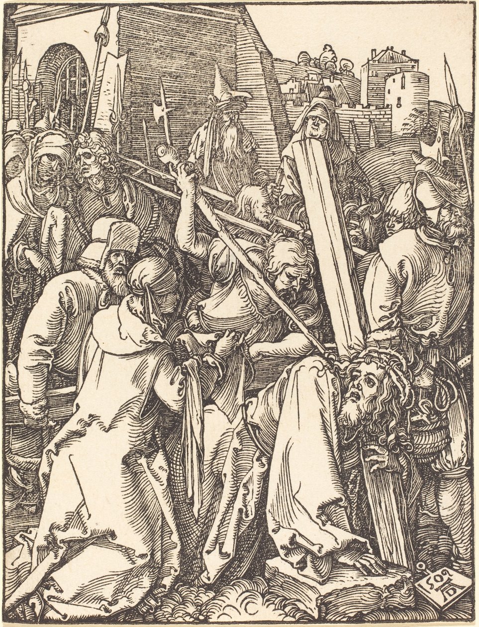 De kleine passie:  Christus draagt het kruis door Albrecht Dürer