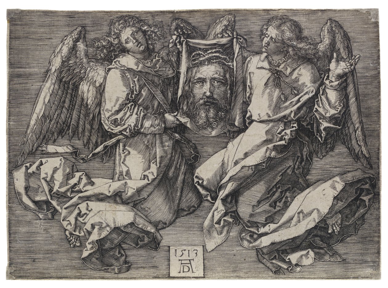 De zweetdoek, getoond door twee engelen door Albrecht Dürer