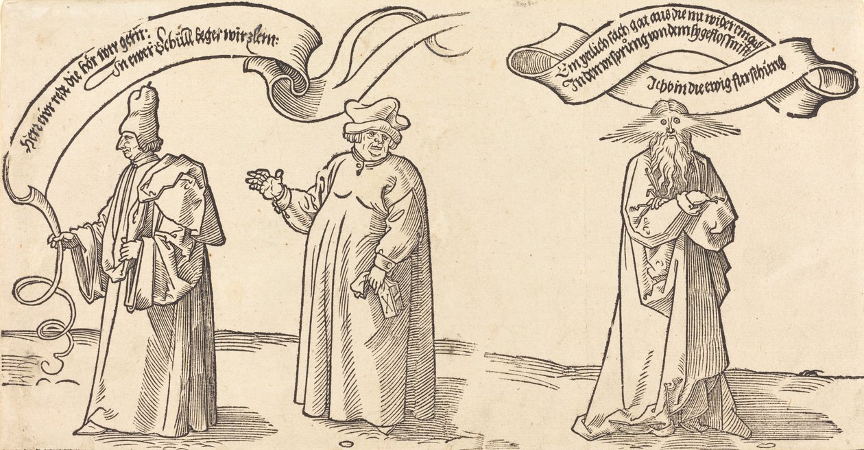 De Leraar, de Geestelijke en de Voorzienigheid door Albrecht Dürer