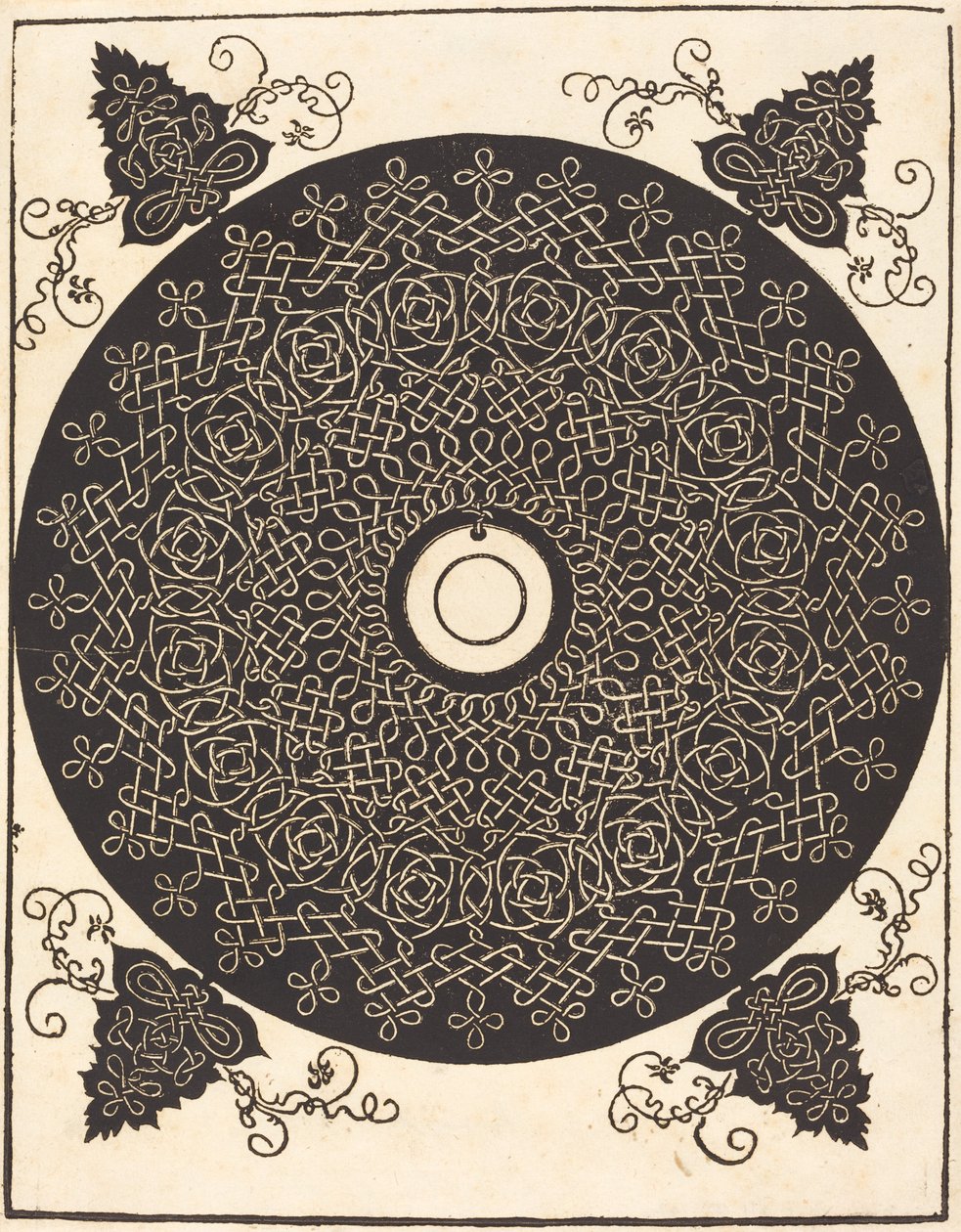 De derde knoop (met een zwarte cirkel op een wit medaillon) door Albrecht Dürer