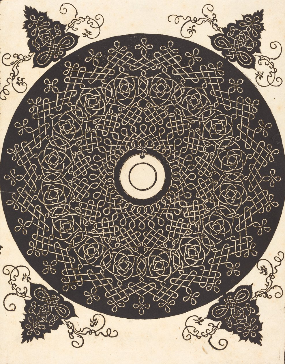 De derde knoop met een zwarte cirkel op een witte medaillon, waarschijnlijk 1506-1507 door Albrecht Dürer