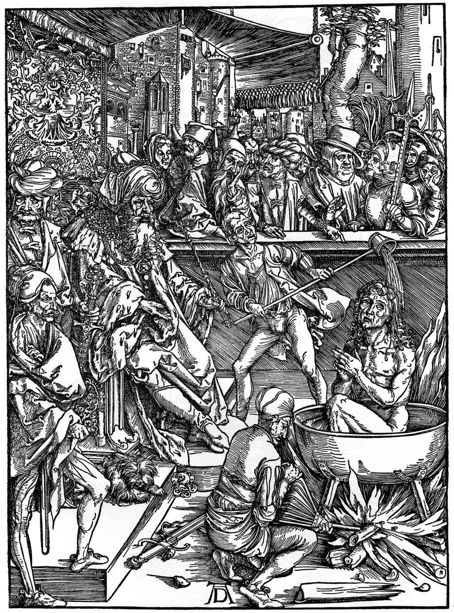 De marteling van Sint Jan de Evangelist, 1498, 1936 door Albrecht Dürer