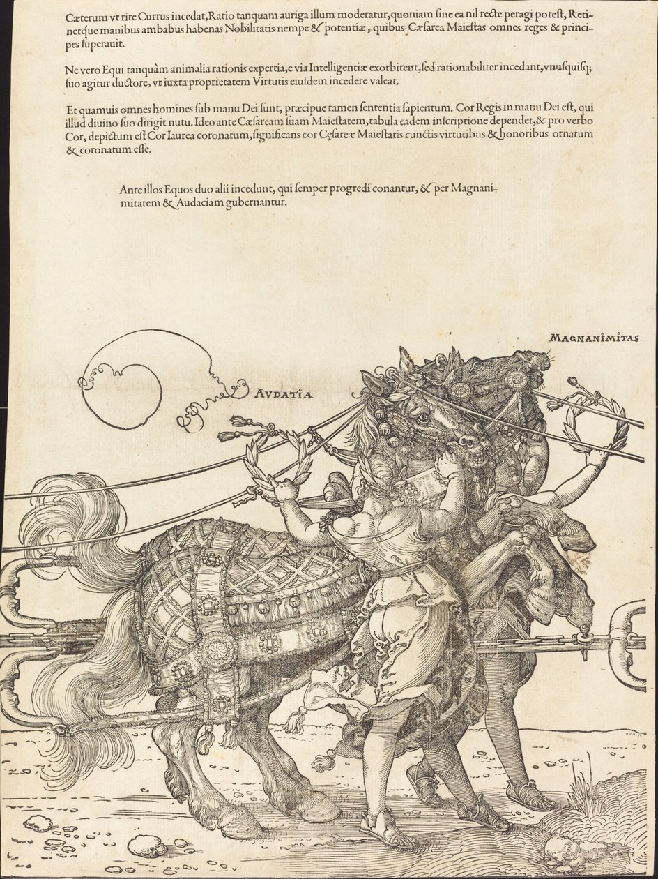 De Triomfwagen van Maximiliaan I (De Grote Triomfwagen) [plaat 7 van 8] door Albrecht Dürer
