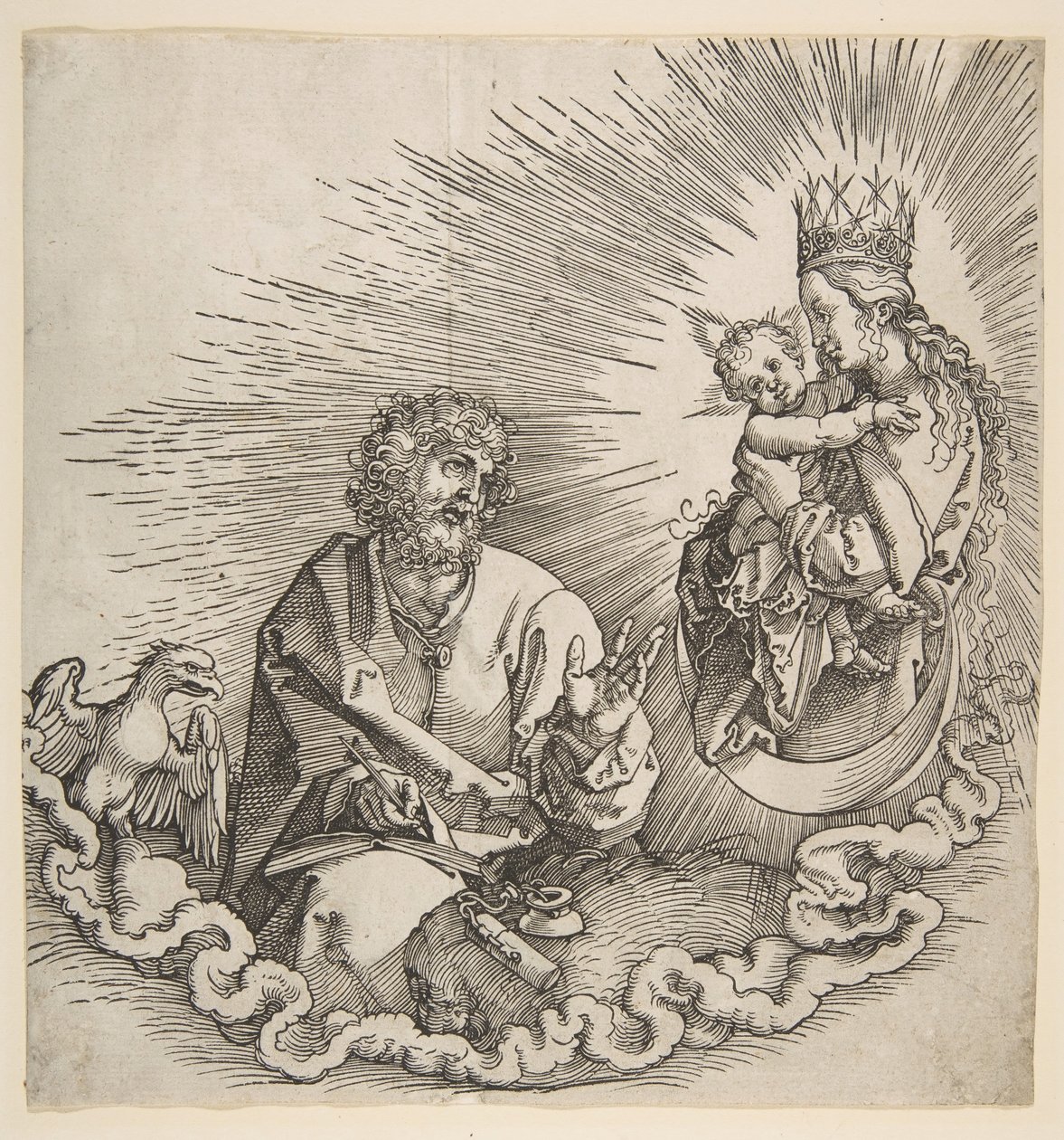 De Maagd Verschijnt aan Sint Jan, Frontispice van de Apocalyps door Albrecht Dürer
