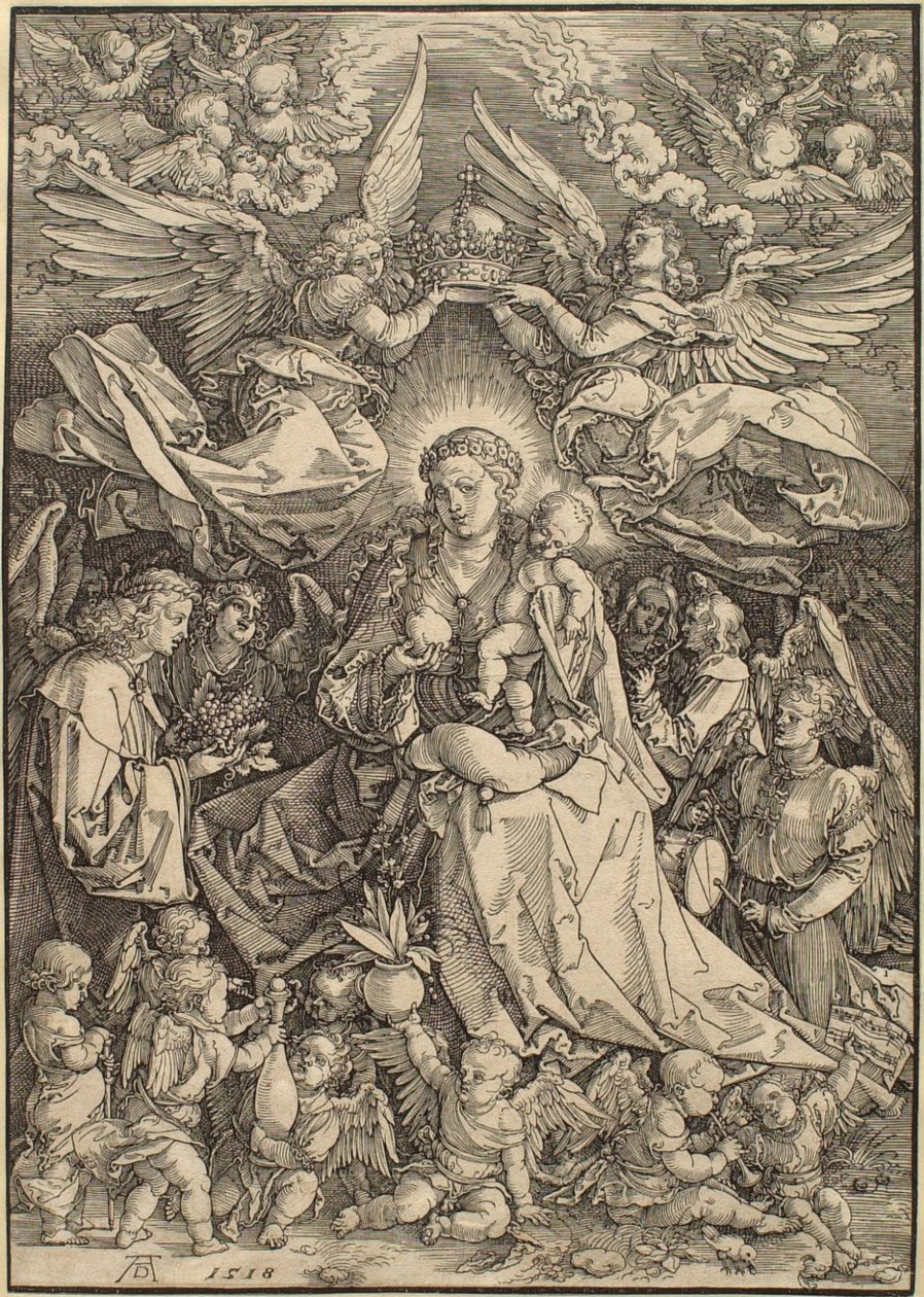 De Maagd omringd door vele engelen door Albrecht Dürer