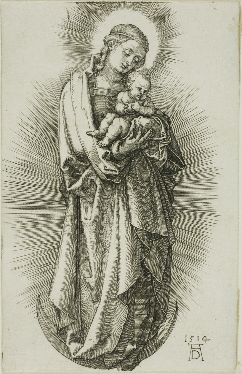 De Maagd op de maansikkel met een diadeem door Albrecht Dürer