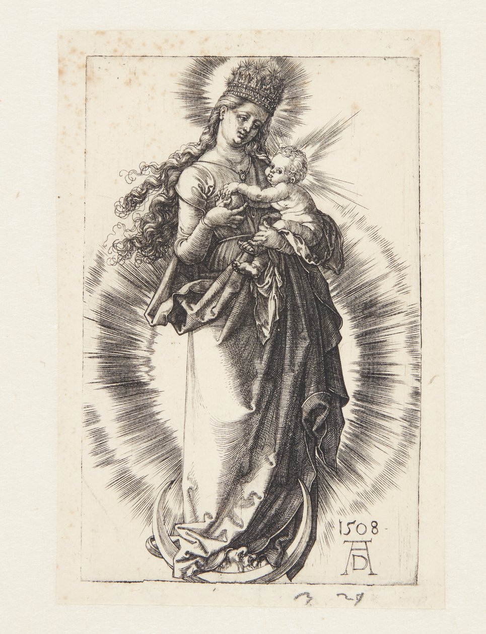 De Maagd op de maansikkel met een kroon van sterren door Albrecht Dürer