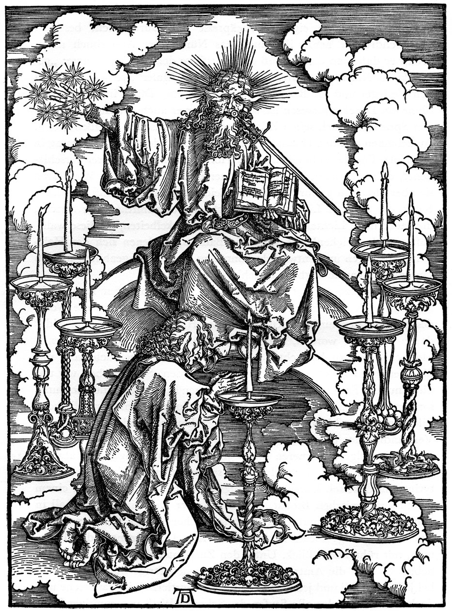 De Visie van De Zeven Kandelaren uit de Apocalyps door Albrecht Dürer