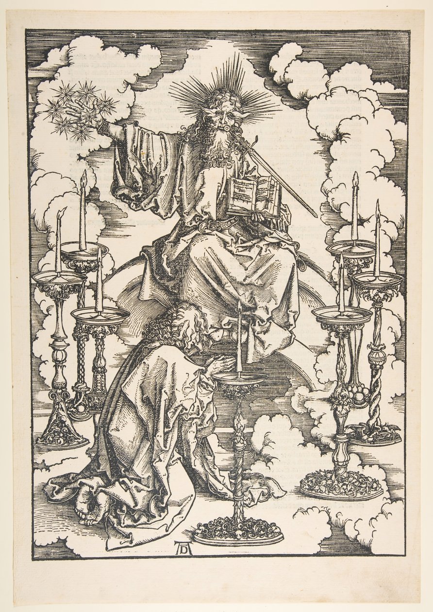 Het visioen van de zeven kandelaars, uit De Apocalyps door Albrecht Dürer