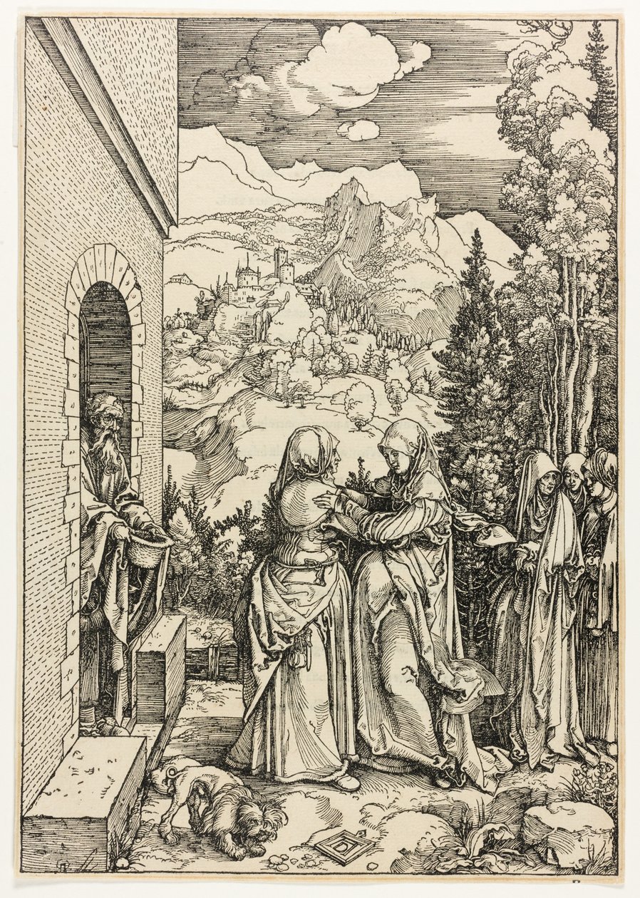 De Visitatie, uit Het Leven van de Maagd door Albrecht Dürer