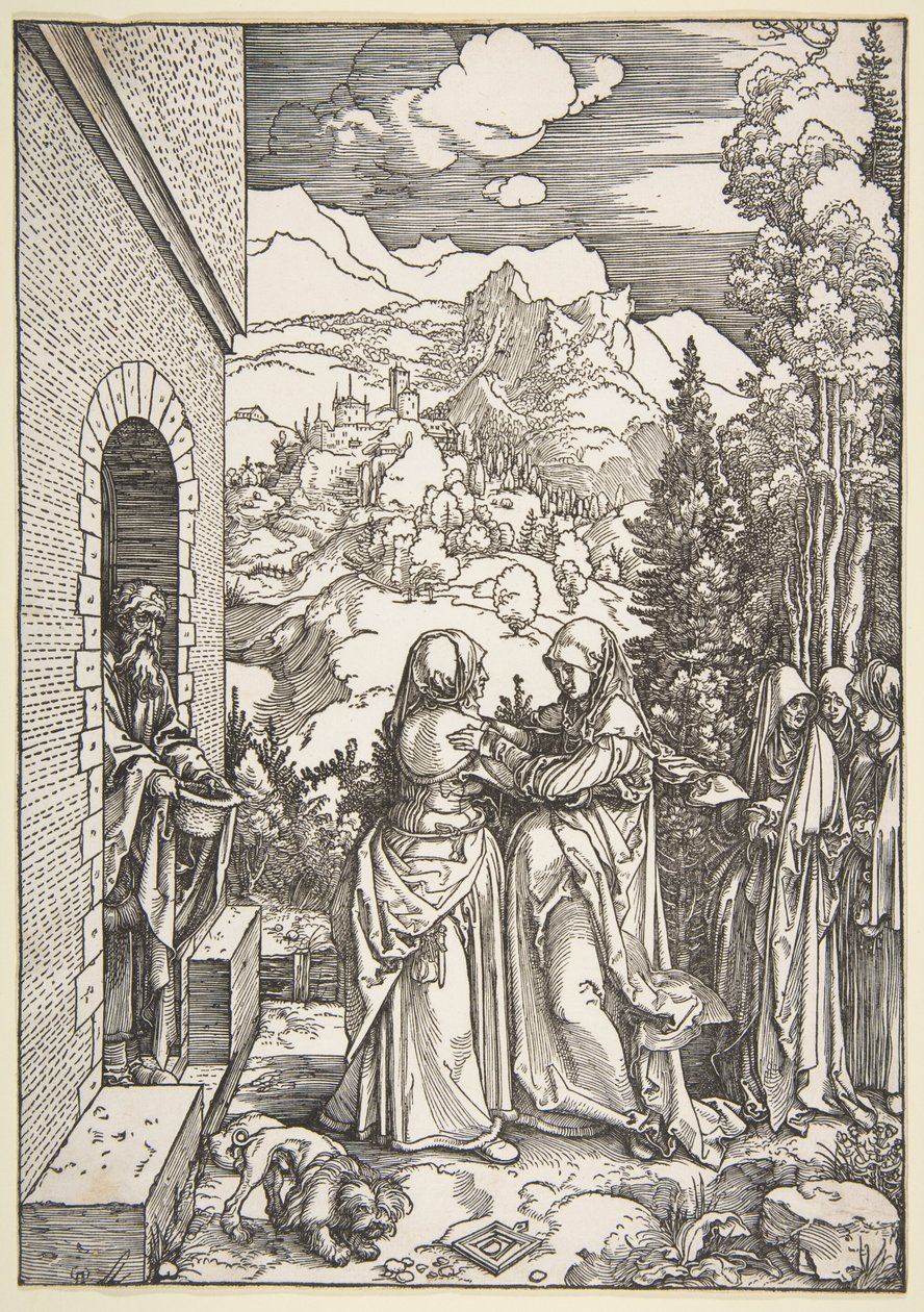 De Visitatie, uit „Het leven van de Maagd" door Albrecht Dürer