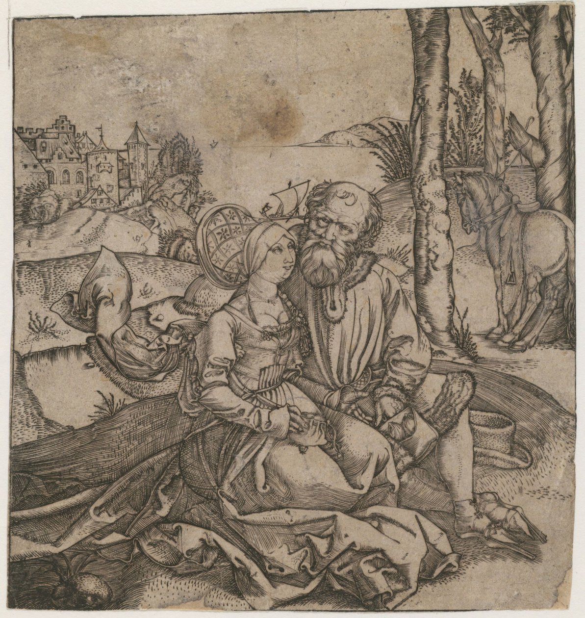 Het slecht bij elkaar passende paar, ca. 1495 door Albrecht Dürer