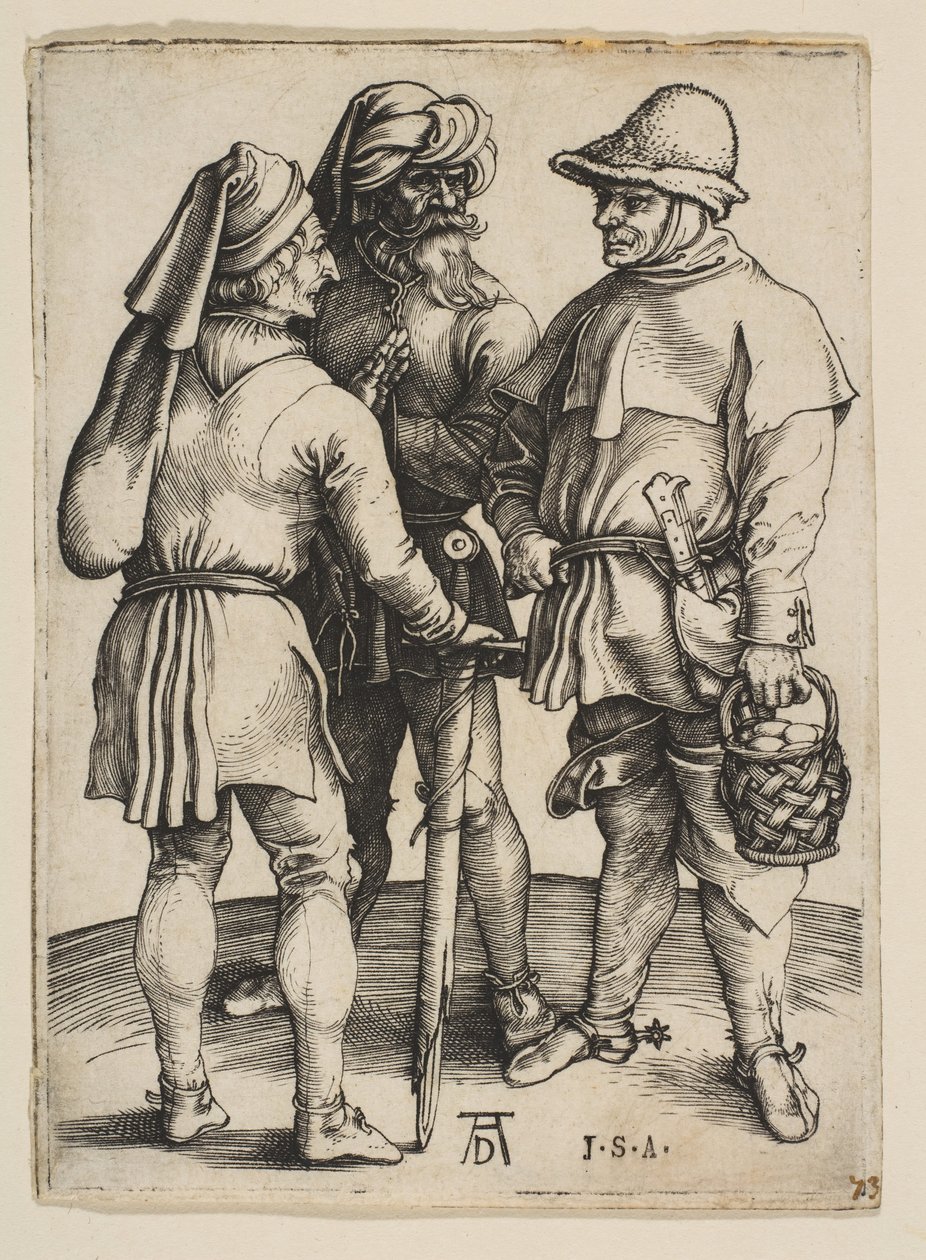 Drie Boeren in Gesprek door Albrecht Dürer
