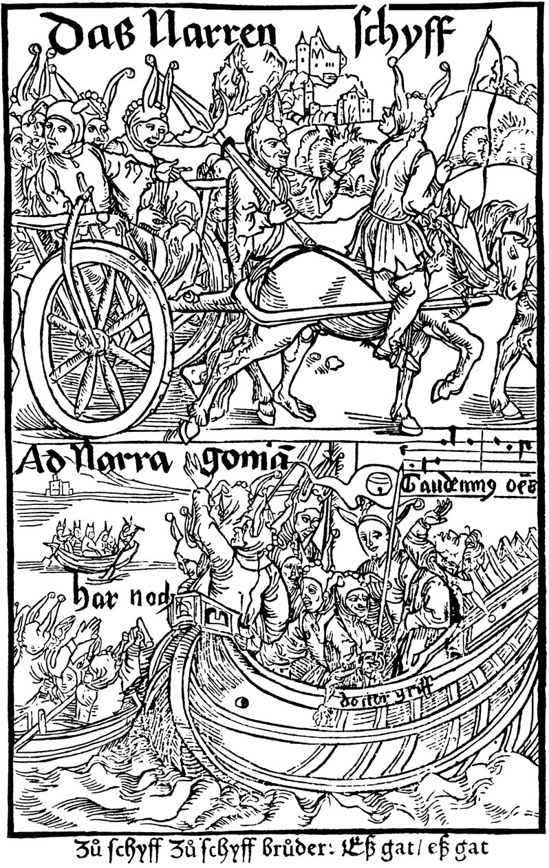 Titelpagina van een editie van Ship of Fools, door Sebastian Brant, 1494 door Albrecht Dürer