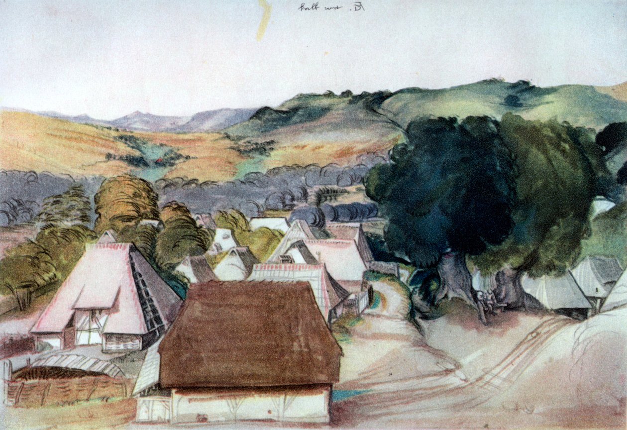 Uitzicht op Kachreuth, nabij Neurenberg door Albrecht Dürer