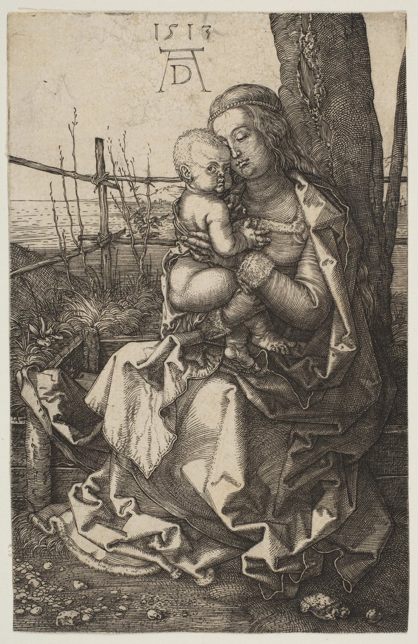 Maagd en Kind Zittend bij een Boom door Albrecht Dürer