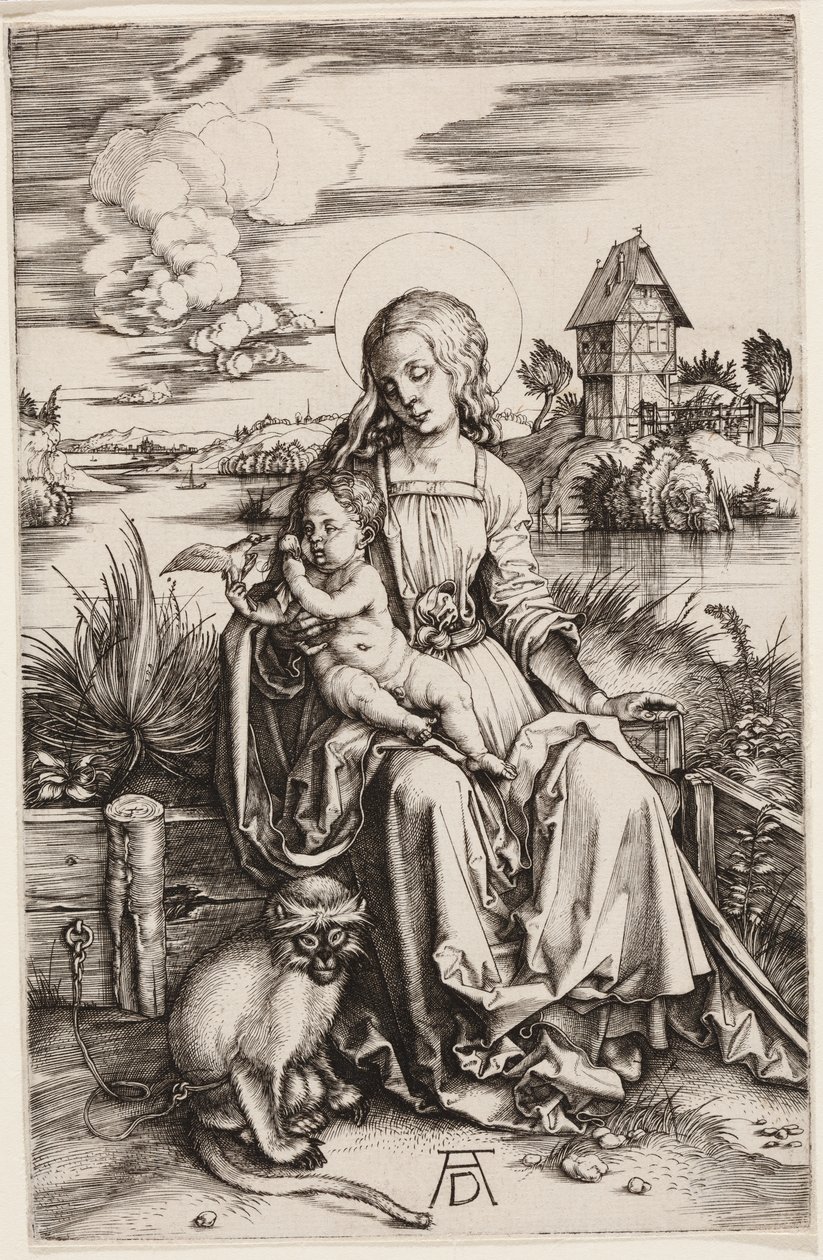 Maria met Kind en de aap door Albrecht Dürer