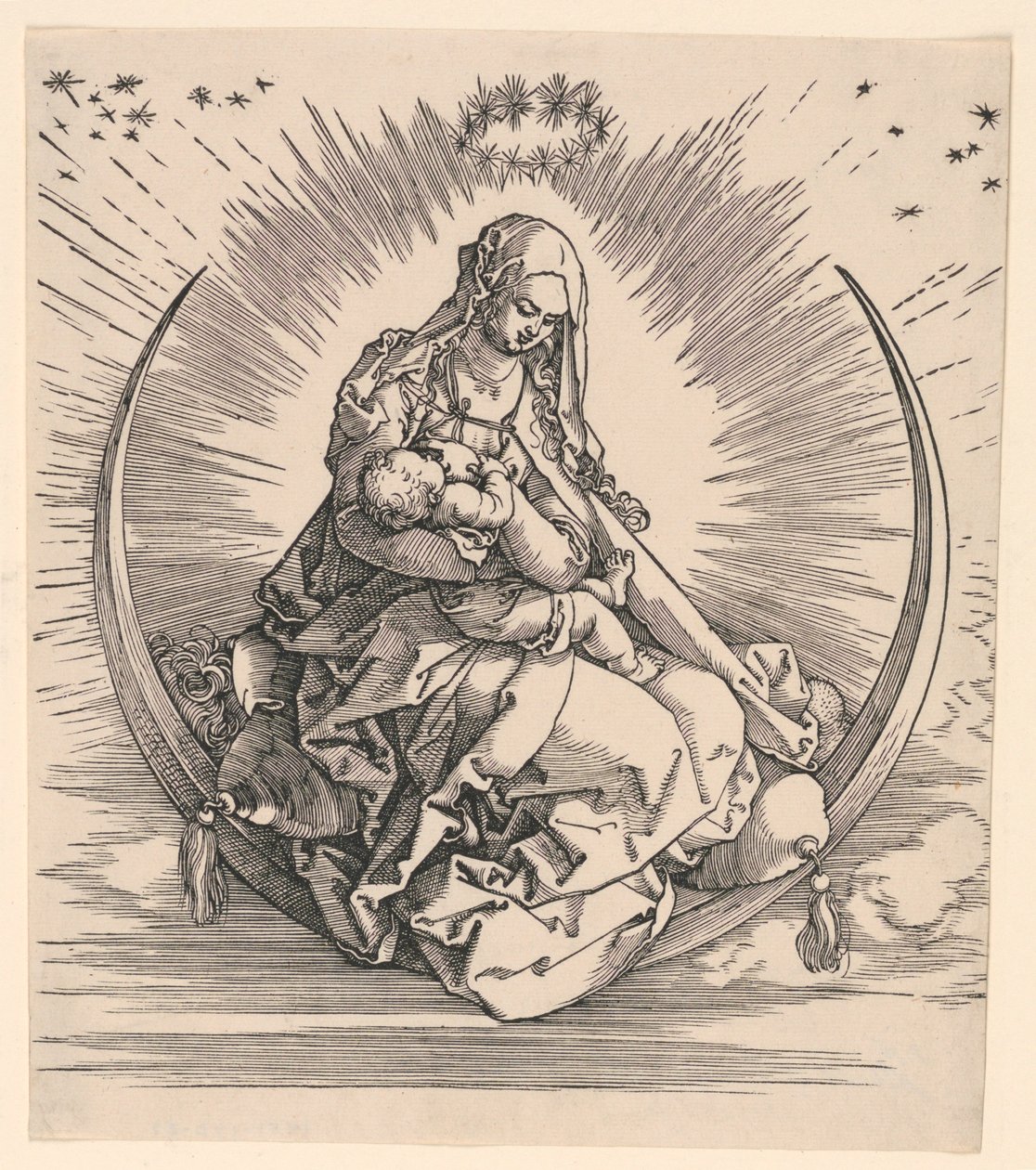 Maagd op de maansikkel (Titelpagina van het leven van de Maagd) door Albrecht Dürer