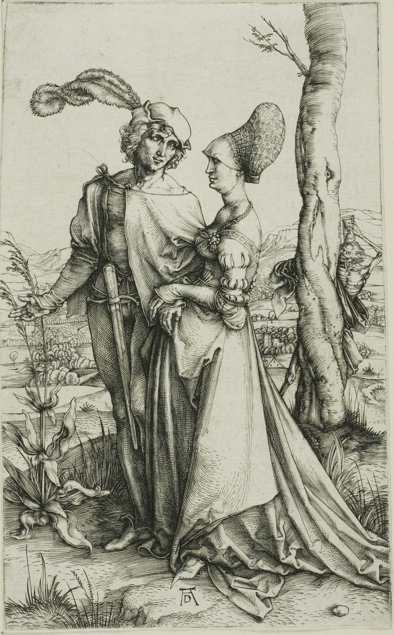 Jong Stel Bedreigd door de Dood (De Promenade) door Albrecht Dürer