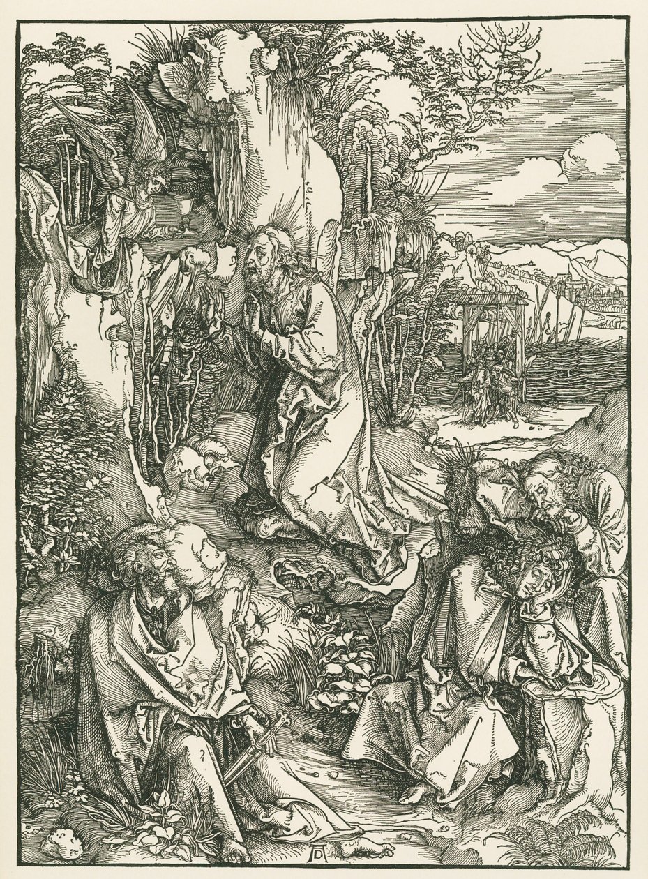 Agonie in de Hof - Christus op de Olijfberg, ca. 1496-97 (houtsnede) door Albrecht Dürer or Duerer