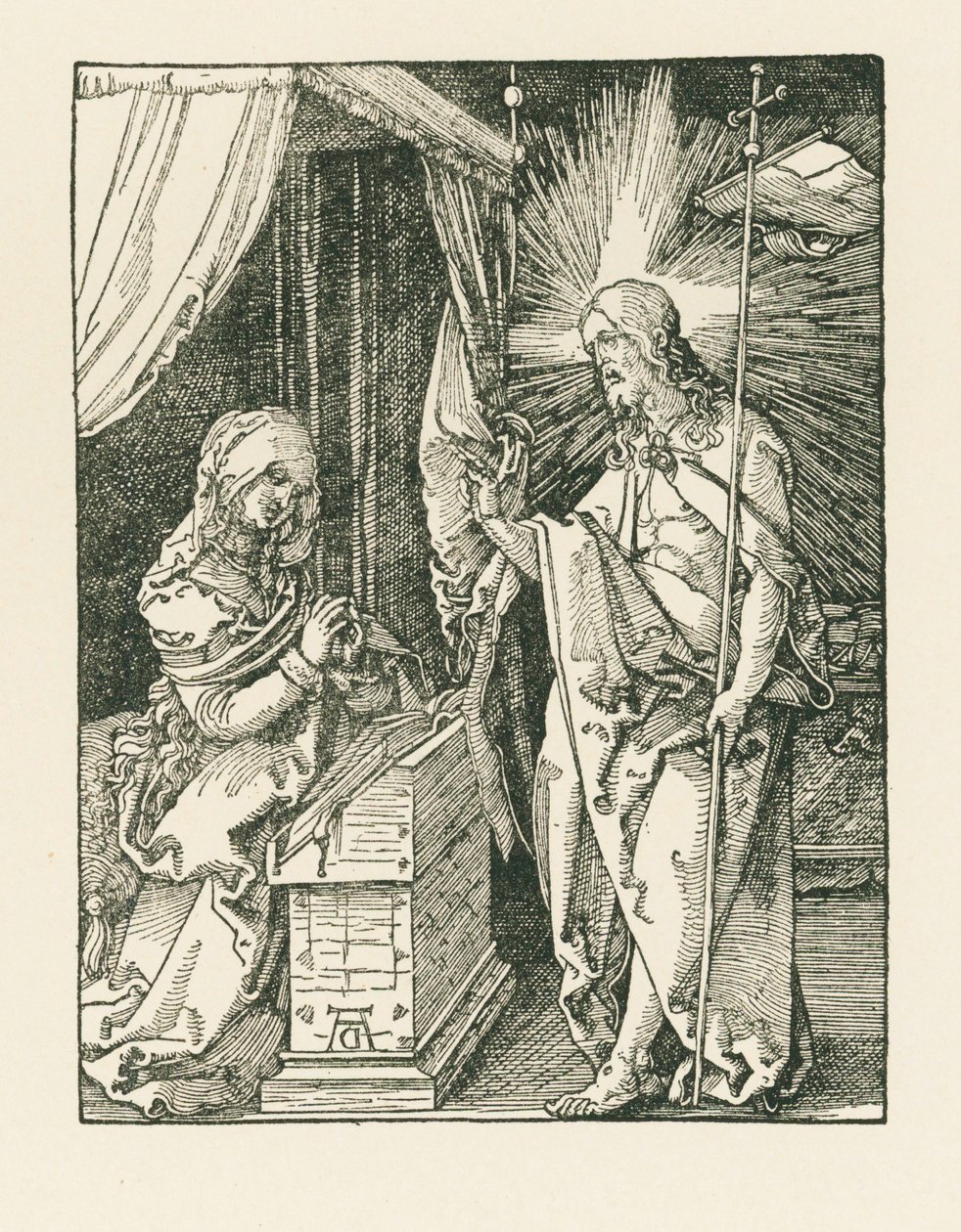 Christus verschijnt aan zijn moeder, ca. 1510 (houtsnede) door Albrecht Dürer or Duerer