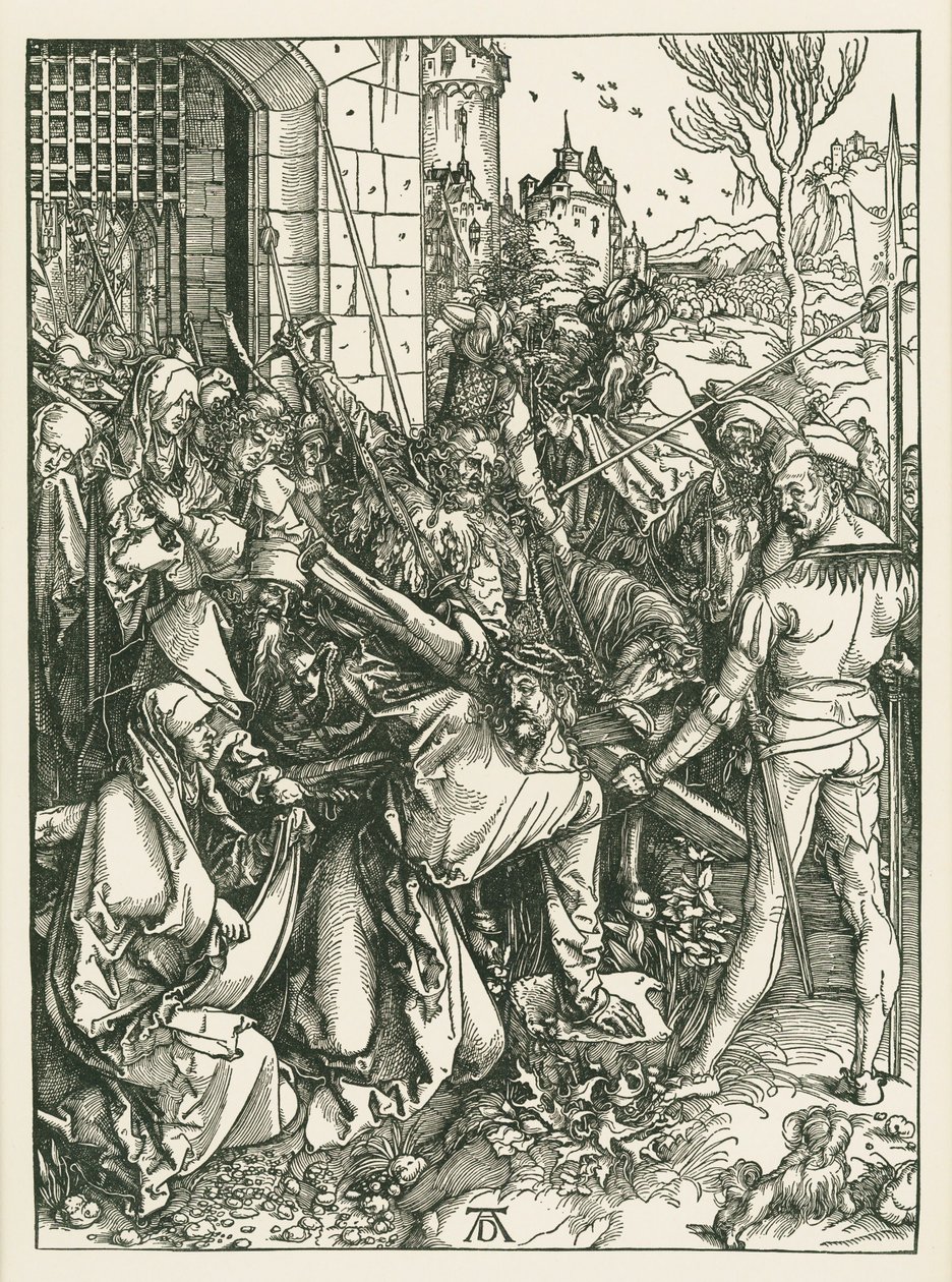 Christus draagt het kruis, ca. 1498-99 (houtsnede) door Albrecht Dürer or Duerer