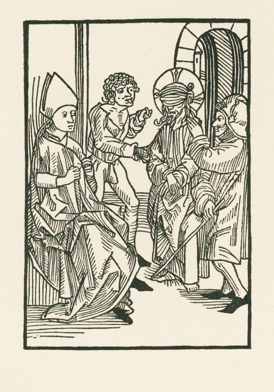 Christus voor Kajafas door Albrecht Dürer or Duerer