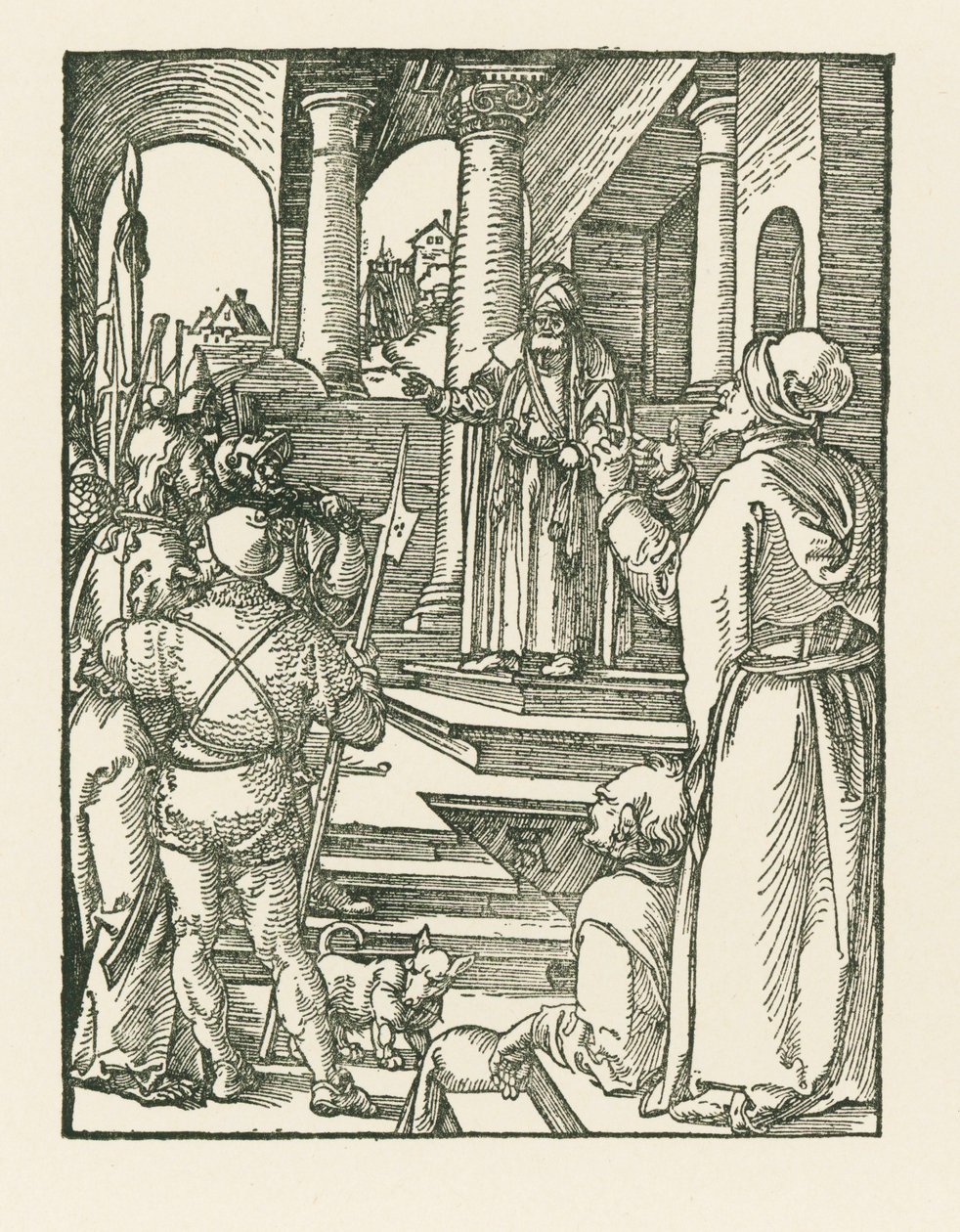 Christus voor Pilatus, ca.1508-09 (houtsnede) door Albrecht Dürer or Duerer