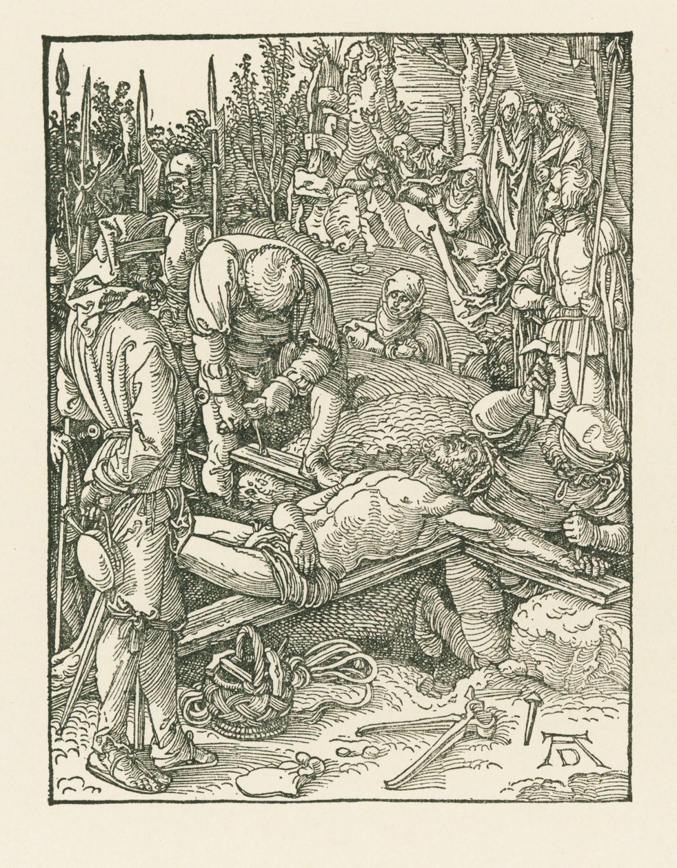 Christus aan het kruis genageld, c.1509 (houtsnede) door Albrecht Dürer or Duerer