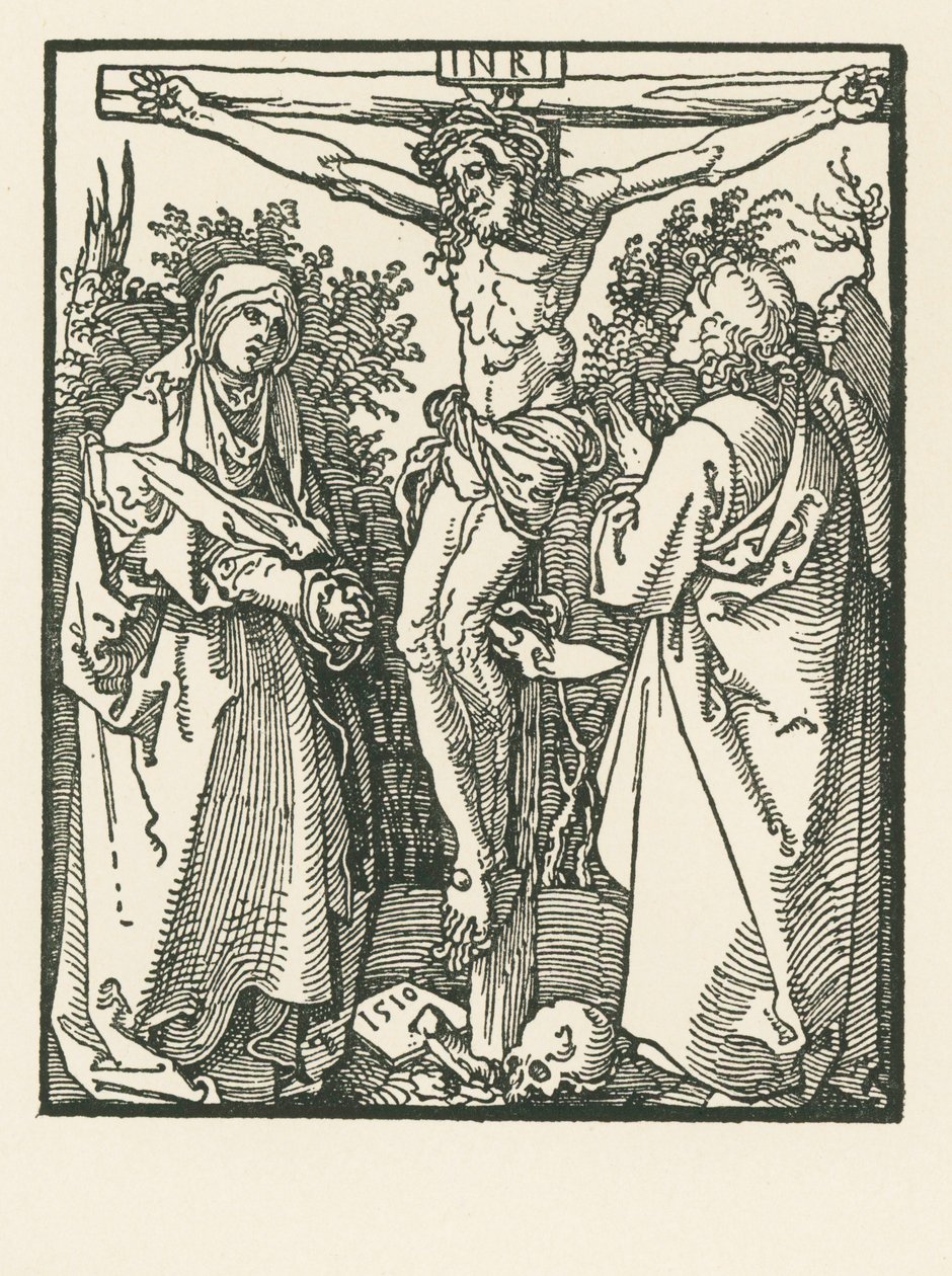 Christus aan het kruis met Maria en Johannes door Albrecht Dürer or Duerer