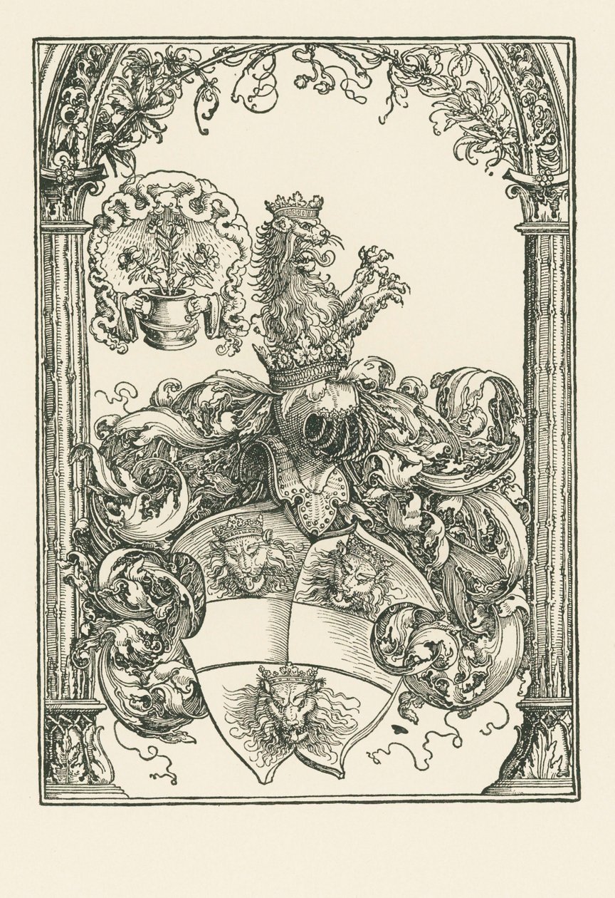 Wapenschild van Jacob de Bannissis, ca. 1515 (houtsnede) door Albrecht Dürer or Duerer