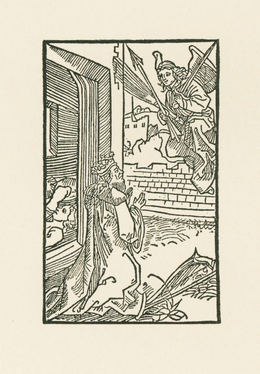 David bidt. Illustratie bij Diurnale s m chorum ecclesie Basilien. Gedrukt door Johann Bergmann, Bazel door Albrecht Dürer or Duerer