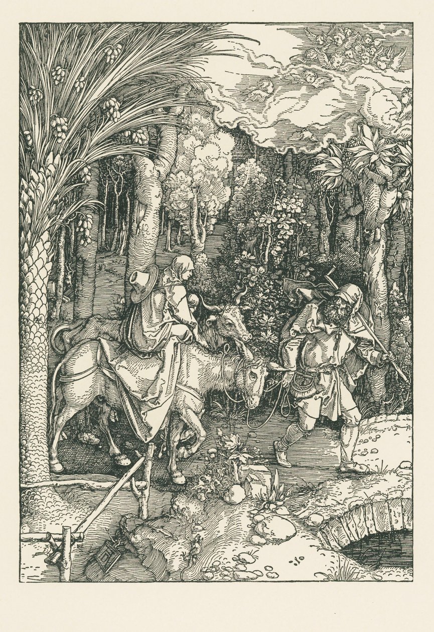 Vlucht naar Egypte, ca.1504 (houtsnede) door Albrecht Dürer or Duerer