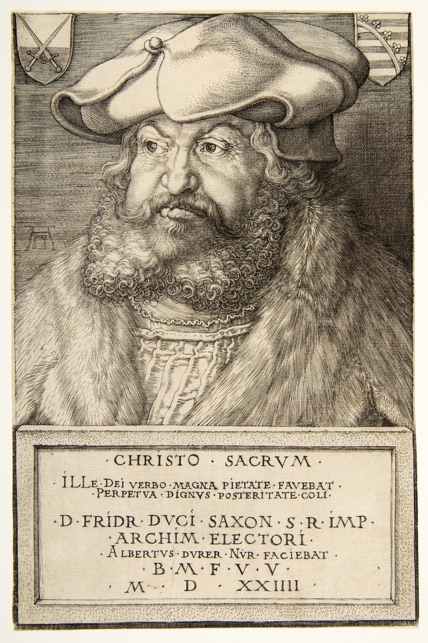 Frederik de Wijze, keurvorst van Saksen, uitgegeven 1524 door Albrecht Dürer