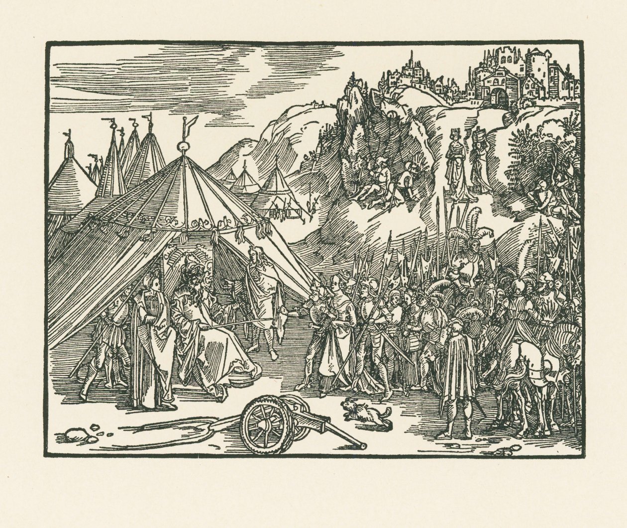 Judith wordt meegenomen naar het kamp van Holofernes door Albrecht Dürer or Duerer