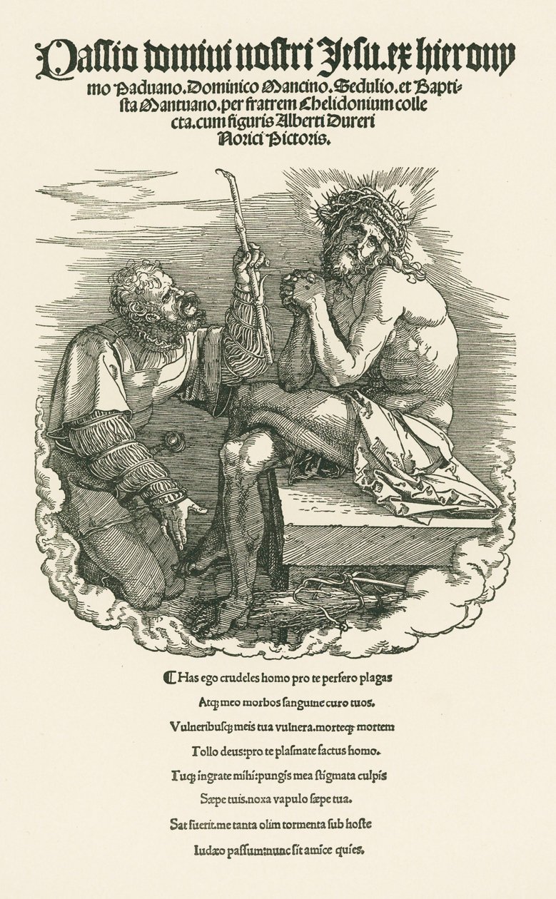 Man van Smarten bespot door een soldaat, ca. 1511 (houtsnede) door Albrecht Dürer or Duerer