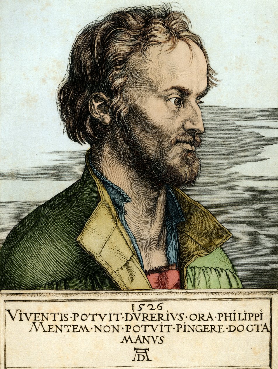 Portret van Filippo Melantone door Albrecht Dürer