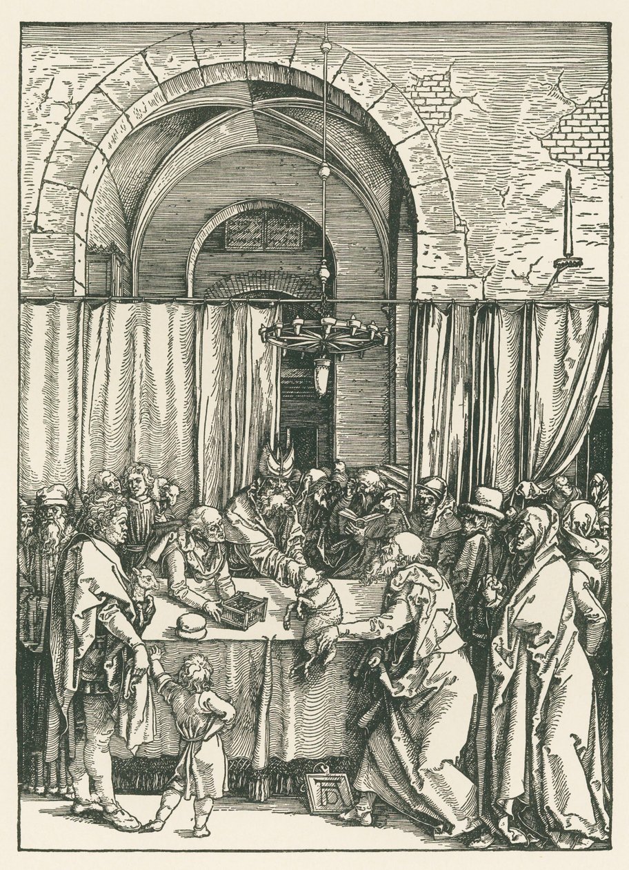 Weigering van Joachims offer, c.1504 (houtsnede) door Albrecht Dürer or Duerer