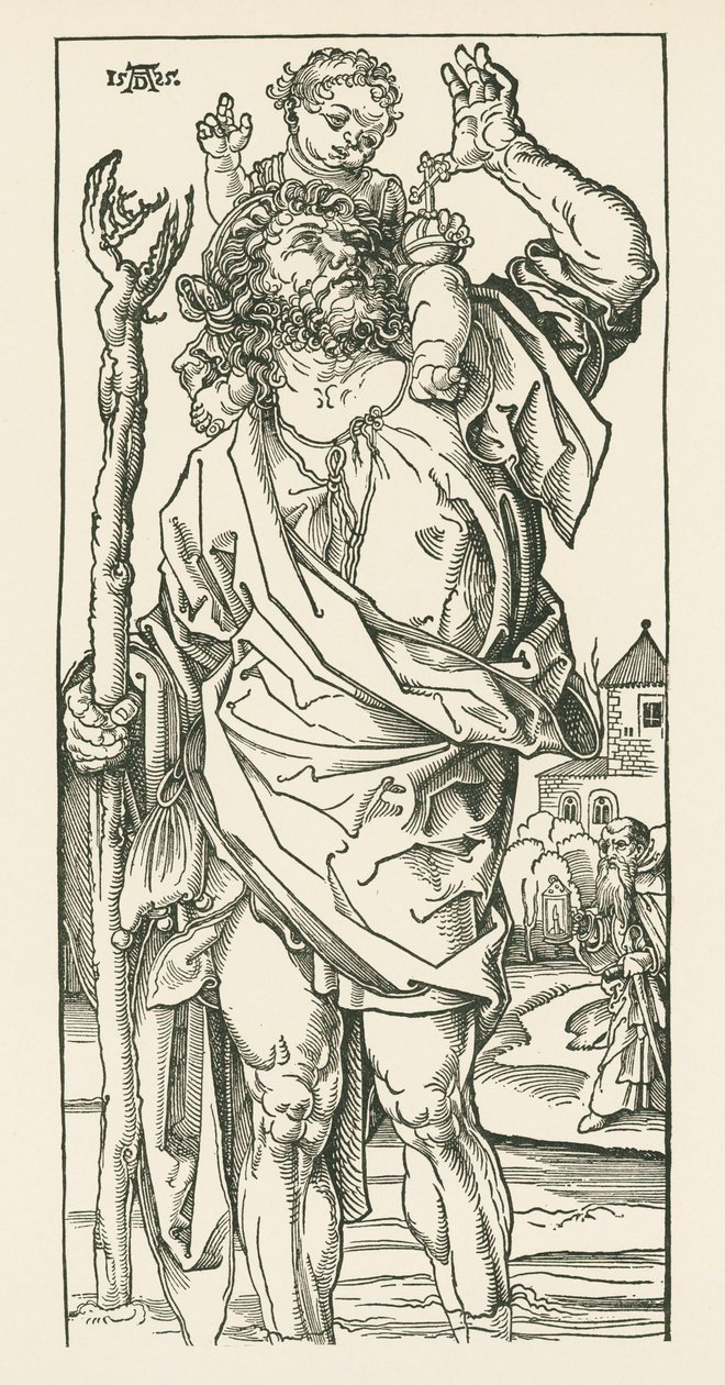 Sint Christoffel. Neurenberg, ca.1500-05 (houtsnede) door Albrecht Dürer or Duerer