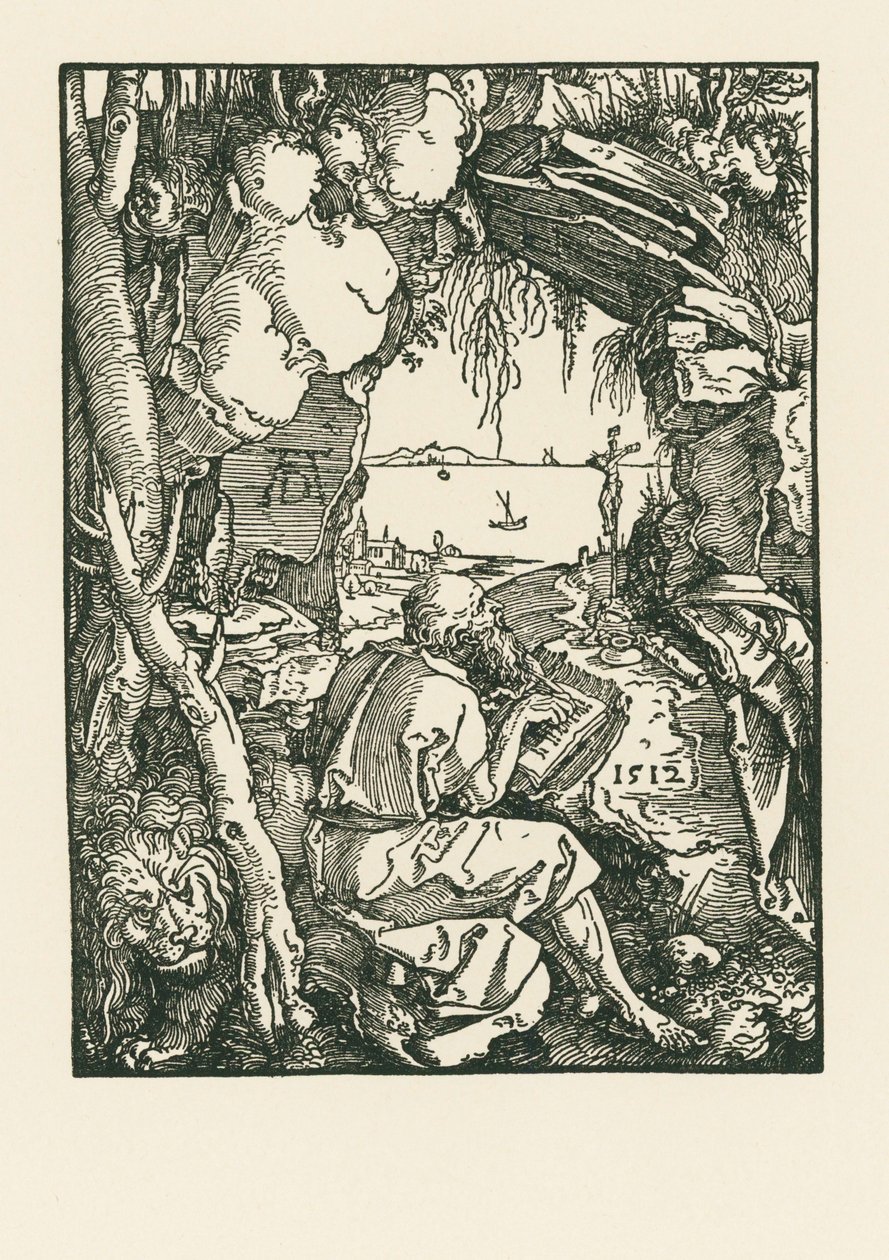 Hiëronymus in de grot door Albrecht Dürer or Duerer
