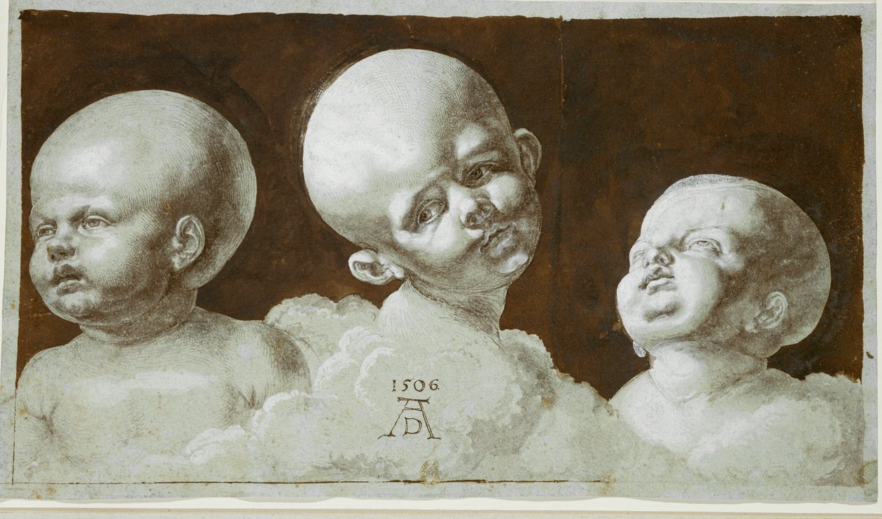 Studies van het hoofd van een kind (tekening) door Albrecht Dürer or Duerer